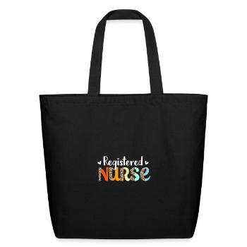 Leopard Registered Nurse Nursing - Eco-Friendly Cotton Tote - black - Front
