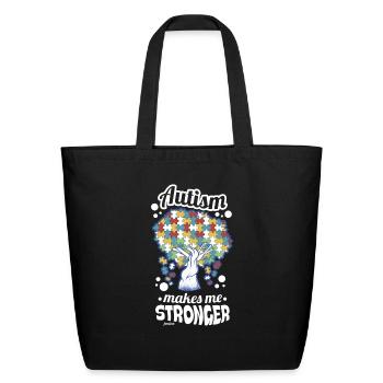 Autist autism awareness tree puzzle - Eco-Friendly Cotton Tote - black - Front