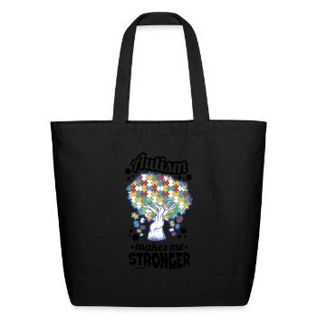 Autism puzzle tree - Eco-Friendly Cotton Tote - black - Front