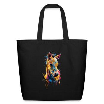 Horse - Eco-Friendly Cotton Tote - black - Front