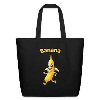Banana - Eco-Friendly Cotton Tote - black - Front