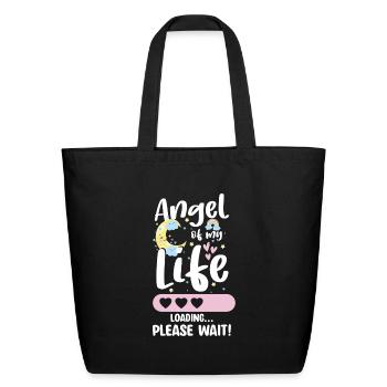 Pregnancy Expectant Mother Baby Sayings - Eco-Friendly Cotton Tote - black - Front