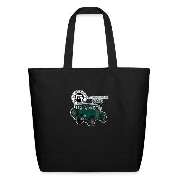 GREEN PRISTINE FJ40 WITH RETRO LOGO - Eco-Friendly Cotton Tote - black - Front