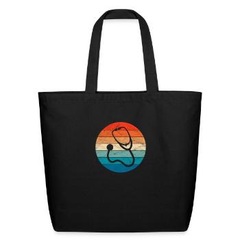 Stethoscope - Eco-Friendly Cotton Tote - black - Front