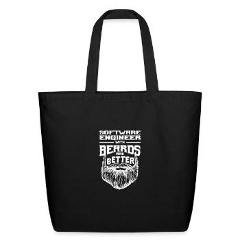 Software Engineer with Beards are Better Developer - Eco-Friendly Cotton Tote - black - Front
