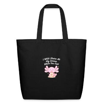 Will Stare At My Screen Introvert Funny Antisocial - Eco-Friendly Cotton Tote - black - Front