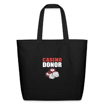 Casino Donor Poker Player Gift - Eco-Friendly Cotton Tote - black - Front