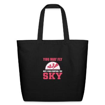 I Control Sky Flight Controller Gift - Eco-Friendly Cotton Tote - black - Front
