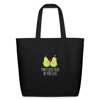 Two Less Fish In The Sea Wedding Pun Bride and Gro - Eco-Friendly Cotton Tote - black - Front