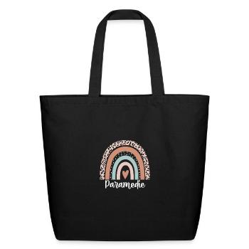 Paramedic Rainbow Leopard Funny Paramedic - Eco-Friendly Cotton Tote - black - Front