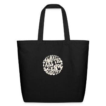 Always take the scenic route - Eco-Friendly Cotton Tote - black - Front