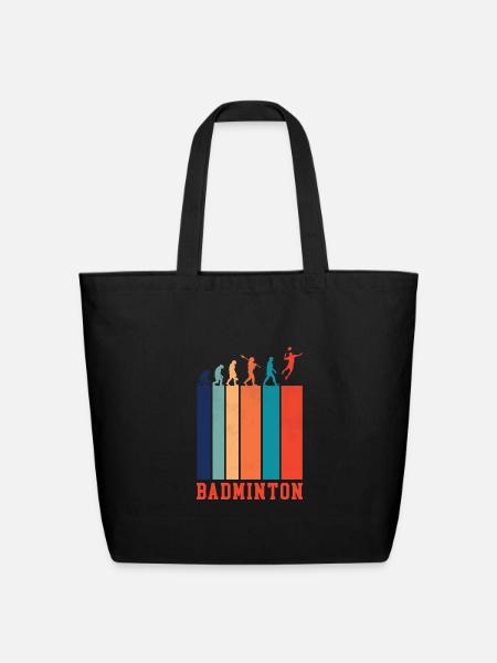 Evolutionary History of Badminton - Eco-Friendly Cotton Tote - black