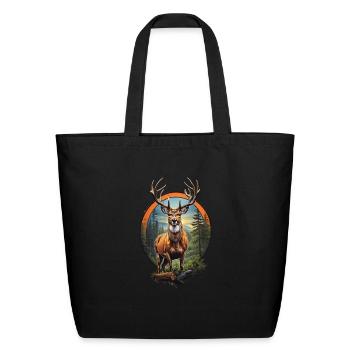 DreamScape Deer Hunting - Eco-Friendly Cotton Tote - black - Front