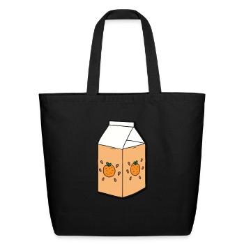 Orange juice box - Eco-Friendly Cotton Tote - black - Front