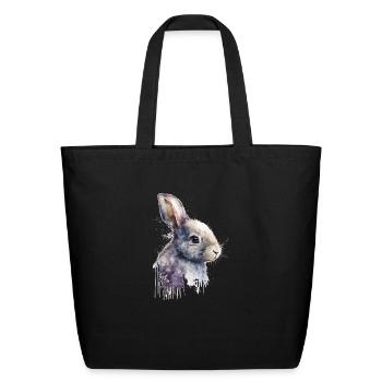 Easter Bunny - Eco-Friendly Cotton Tote - black - Front