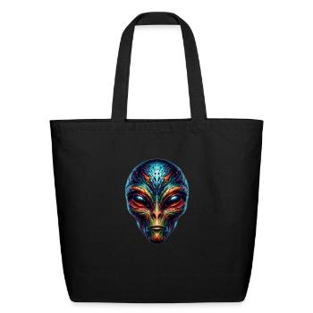 Alien Face - Eco-Friendly Cotton Tote - black - Front