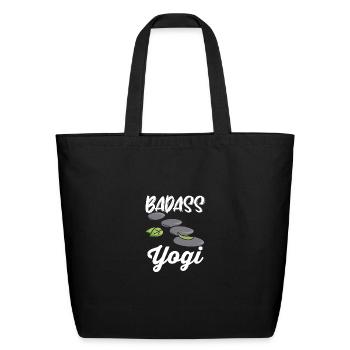 Badass Yogi - Eco-Friendly Cotton Tote - black - Front