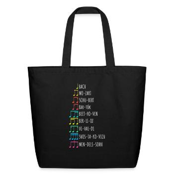 Classic Composers Classical Music Musical Notes - Eco-Friendly Cotton Tote - black - Front