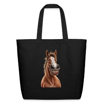 Horse - Eco-Friendly Cotton Tote - black - Front