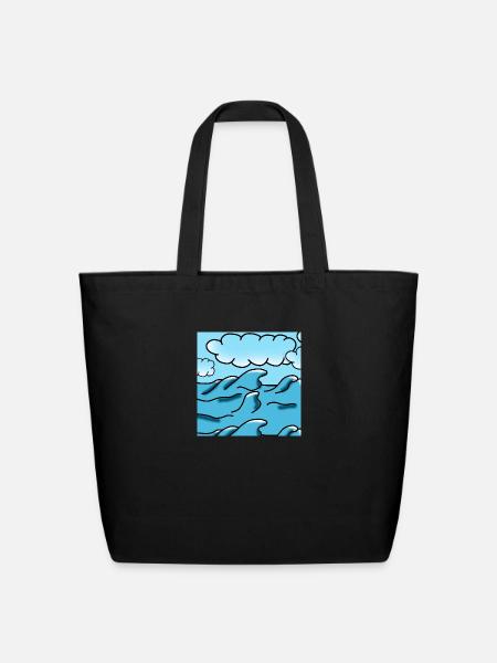 Clouds And Ocean Abstract Art - Eco-Friendly Cotton Tote - black