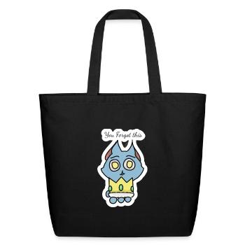 Blue Crowned Kitten Sticker - Eco-Friendly Cotton Tote - black - Front