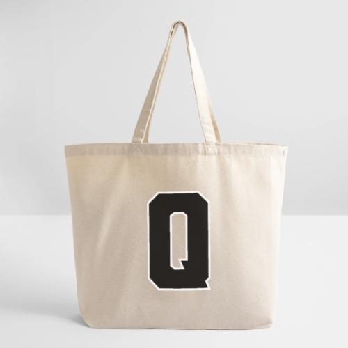 Varsity Letter Q Collegiate Font Graphic - Eco-Friendly Cotton Tote