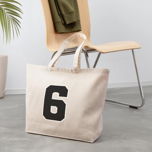 Varsity Number 6 Sports Font - Eco-Friendly Cotton Tote