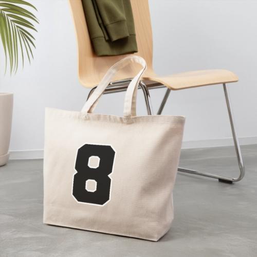 Varsity Number 8 College Style - Eco-Friendly Cotton Tote