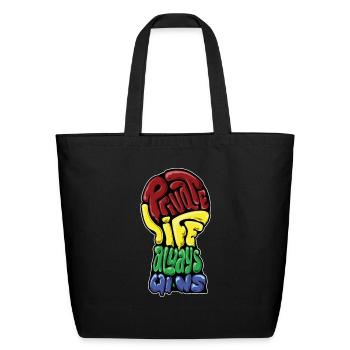 Private life always wins - Eco-Friendly Cotton Tote - black - Front
