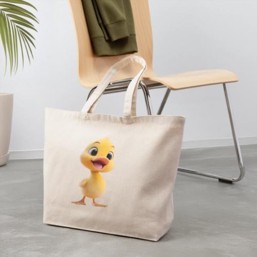 Bright Yellow Baby Duck Smiling - Eco-Friendly Cotton Tote
