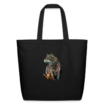 wolf give birth - Eco-Friendly Cotton Tote - black - Front