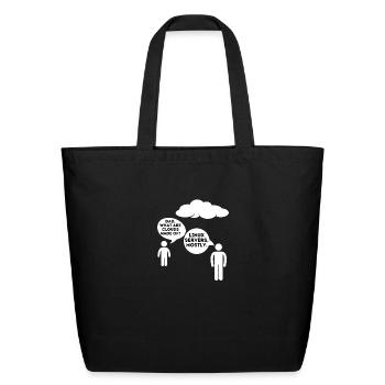 Dad What Are Clouds Made Of? Funny Programmer & - Eco-Friendly Cotton Tote - black - Front