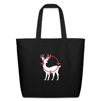 Deer Target Huntsman Gift - Eco-Friendly Cotton Tote - black - Front