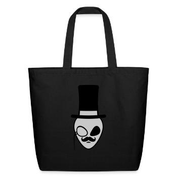 face sir alien gentlemen - Eco-Friendly Cotton Tote - black - Front