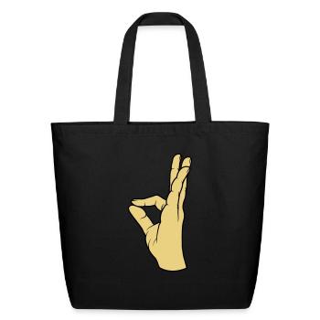 Perfect very tasty hand - Eco-Friendly Cotton Tote - black - Front