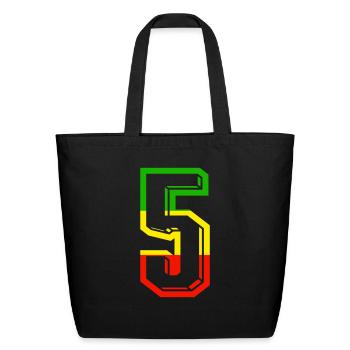 jersey number 5 - color change - Eco-Friendly Cotton Tote - black - Front
