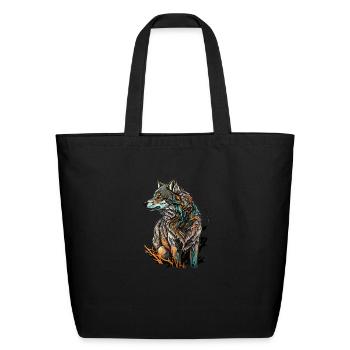 wolf give birth - Eco-Friendly Cotton Tote - black - Front