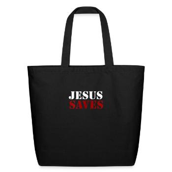 Jesus Slogan Christian Clothing - Eco-Friendly Cotton Tote - black - Front