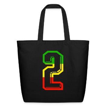 jersey number 2 - color change - Eco-Friendly Cotton Tote - black - Front