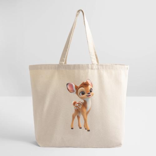 Sweet 3D Baby Deer with Big Eyes - Eco-Friendly Cotton Tote