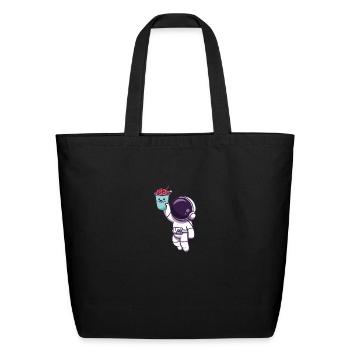 Bubble Tea Junkie, Bubble Tea Lover - Eco-Friendly Cotton Tote - black - Front