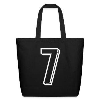 7 Years Jersey Number 7 - Number SEVEN Back Number - Eco-Friendly Cotton Tote - black - Front