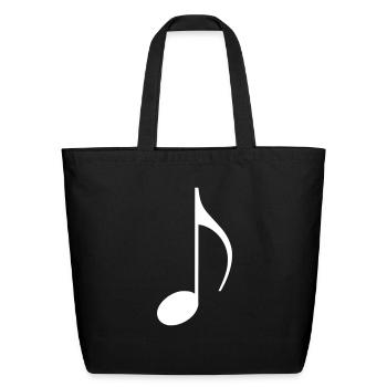 musical note - Eco-Friendly Cotton Tote - black - Front