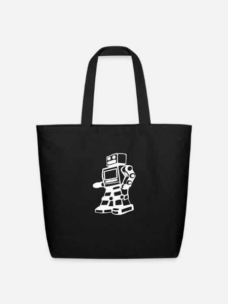 ROBOT - Eco-Friendly Cotton Tote - black