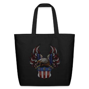 Typographic eagle - Eco-Friendly Cotton Tote - black - Front