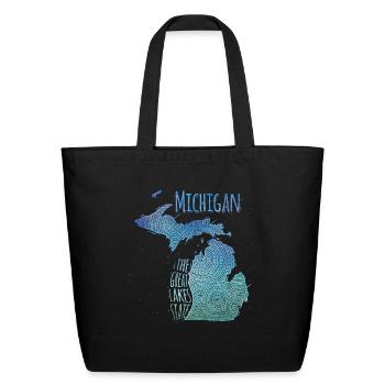Michigan - Eco-Friendly Cotton Tote - black - Front