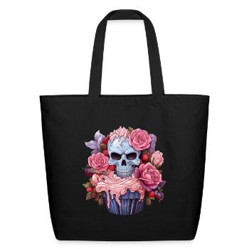 Creepy Cupcake for Halloween and other Occasions - Eco-Friendly Cotton Tote - black - Front