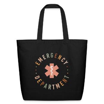 Emergency Department ER ED Emergency Room Nurse - Eco-Friendly Cotton Tote - black - Front