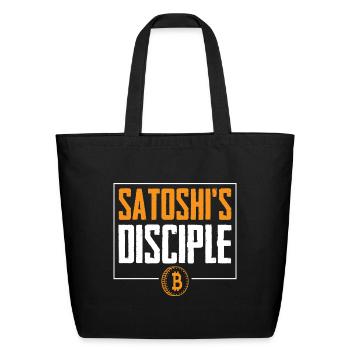 Satoshi's Disciple Bitcoin Logo - Eco-Friendly Cotton Tote - black - Front
