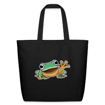 Frog - Eco-Friendly Cotton Tote - black - Front